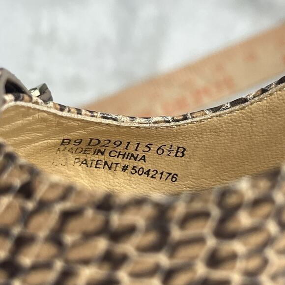 Cole Haan NIKEAIR Sling Back Heels Pumps Peep Toe Brown Snake Leather Size 6.5 - Picture 12 of 13